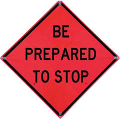 VizCon - "Right Lane Closed Ahead," 48" Wide x 48" High Vinyl Construction Roadway Sign - Exact Tool & Supply