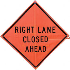 VizCon - "Road Work Ahead," 36" Wide x 36" High Vinyl Construction Roadway Sign - Exact Tool & Supply