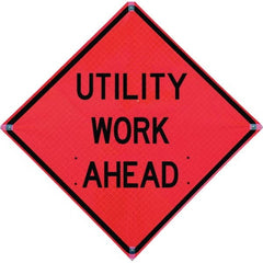 VizCon - "Workers Ahead," 36" Wide x 36" High Vinyl Construction Roadway Sign - Exact Tool & Supply