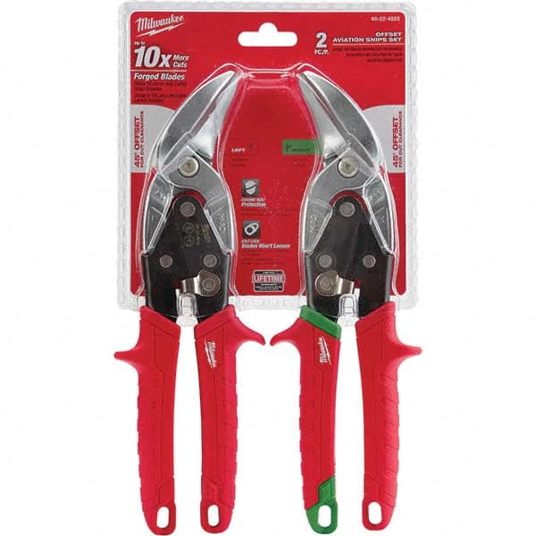 Milwaukee Tool - Snip & Shear Sets Type: Aviation Snip Set Pattern: Left; Right - Exact Tool & Supply
