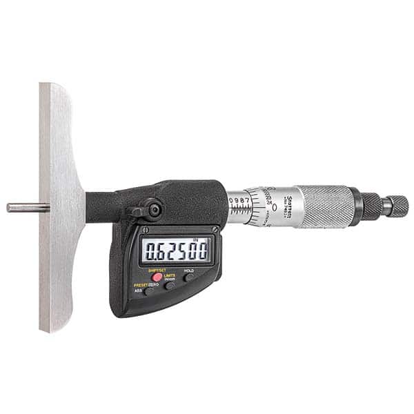 Starrett - Electronic Depth Micrometers Minimum Measurement (mm): 0.00 Minimum Measurement (Decimal Inch): 0.00 - Exact Tool & Supply