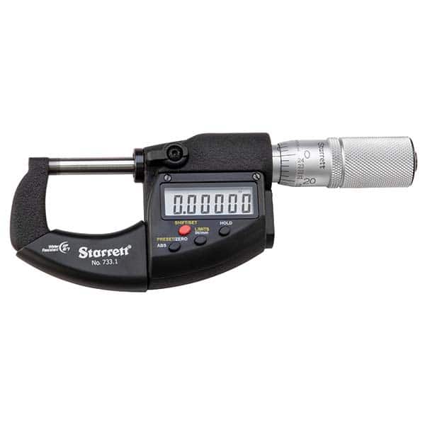 Starrett - Electronic Outside Micrometers Type: Standard Minimum Measurement (Decimal Inch): 0 - Exact Tool & Supply