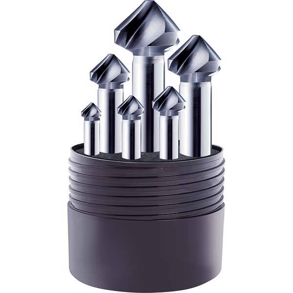 Guhring - Countersink Sets Countersink Type: Three Flute Minimum Head Diameter (Inch): 1/4 - Exact Tool & Supply