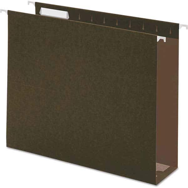 UNIVERSAL - File Folders, Expansion Folders & Hanging Files Folder/File Type: Hanging File Folders with Box Bottom Color: Green - Exact Tool & Supply
