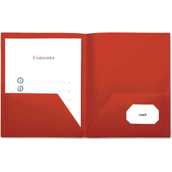 UNIVERSAL - File Folders, Expansion Folders & Hanging Files Folder/File Type: Pocket Folders Color: Red - Exact Tool & Supply