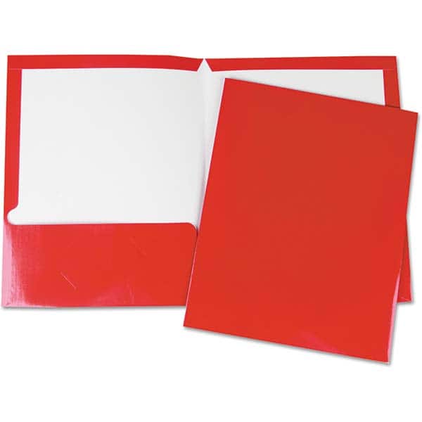 UNIVERSAL - File Folders, Expansion Folders & Hanging Files Folder/File Type: Pocket Folders Color: Red - Exact Tool & Supply