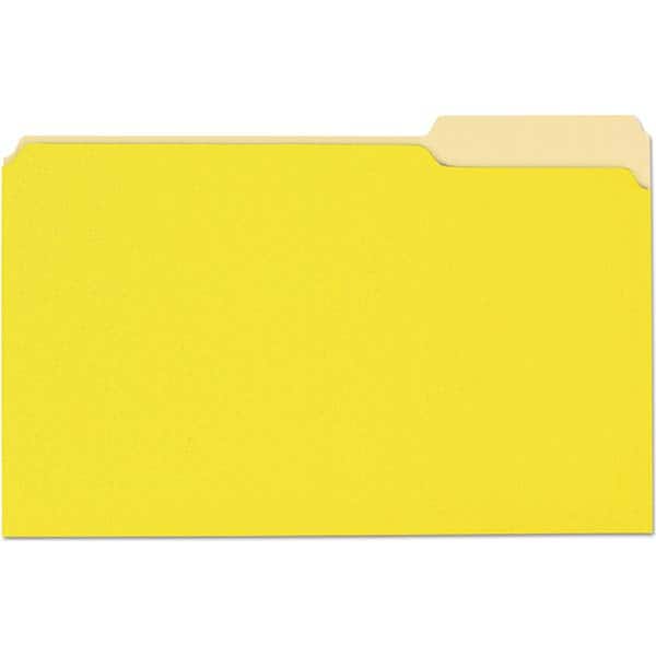 UNIVERSAL - File Folders, Expansion Folders & Hanging Files Folder/File Type: File Folders with Top Tab Color: Light Yellow - Exact Tool & Supply