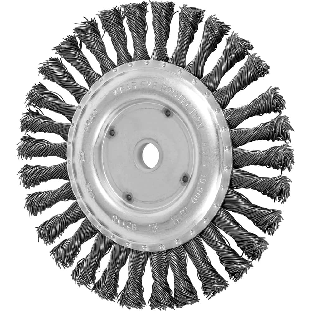 PFERD - Wheel Brushes; Outside Diameter (Inch): 6 ; Wire Type: Knotted ; Fill Material: Carbon Steel ; Trim Length (Inch): 1-1/4 ; Filament Wire Diameter Range: 0.0200-0.0299 ; Maximum RPM: 10000.000 - Exact Tool & Supply