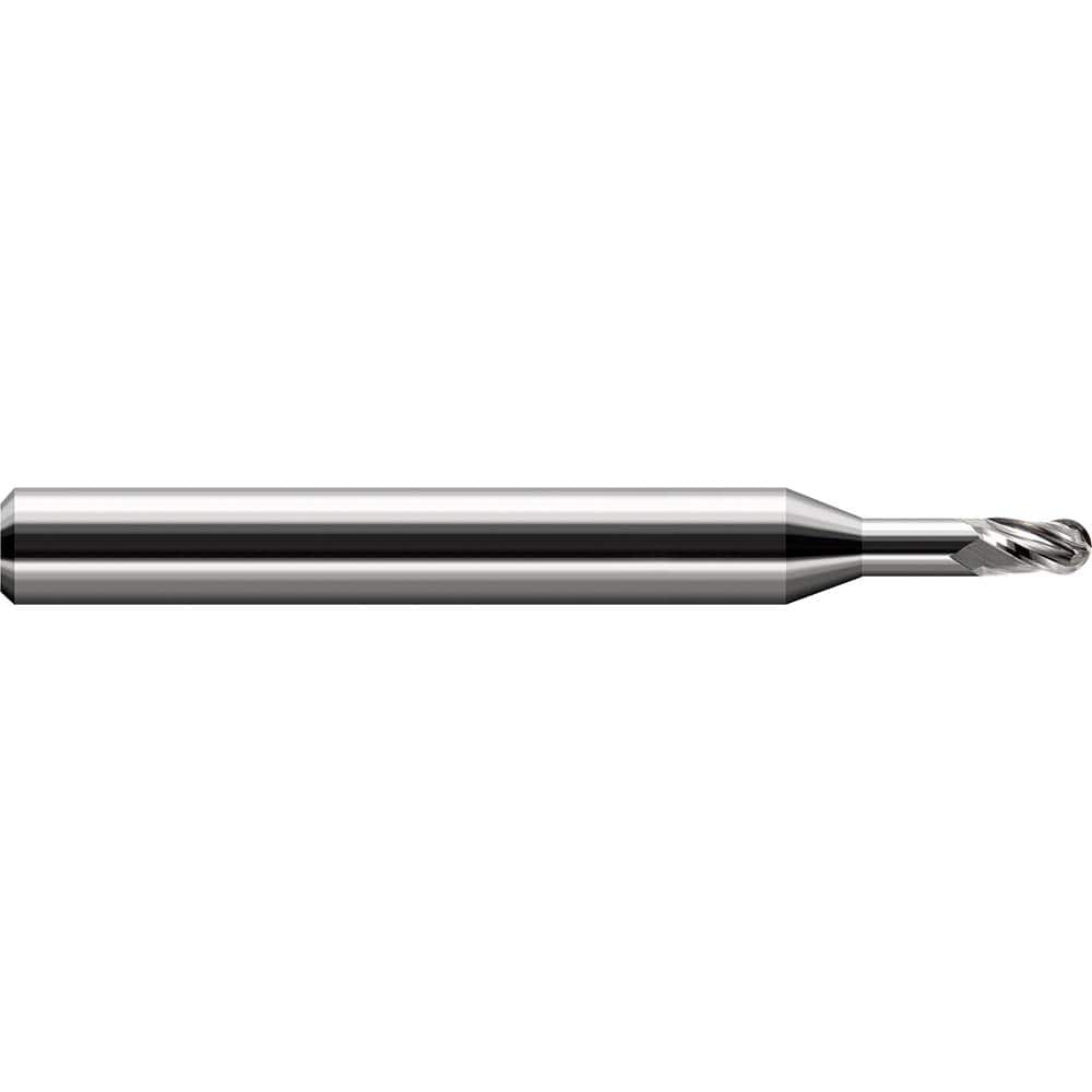 Harvey Tool - Ball End Mills; Mill Diameter (mm): 0.50 ; Mill Diameter (Decimal Inch): 0.0200 ; Number of Flutes: 3 ; Length of Cut (Decimal Inch): 0.0300 ; Material: Solid Carbide ; Overall Length (Inch): 2-1/2 - Exact Tool & Supply