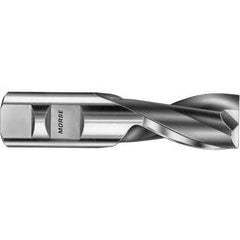 1 Dia. x 3-3/4 Overall Length 2-Flute Square End High Speed Steel SE End Mill-Round Shank-Center Cut-Uncoated - Exact Tool & Supply