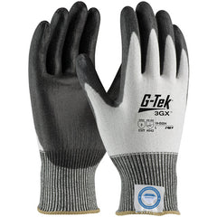 ‎19-D324/S Coated Gloves - G-Tek 3GX Dyneema Diamond - 13G White Shell - Black PU Smooth Grip - A2 - Exact Tool & Supply