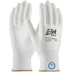 ‎19-D325/M Coated Gloves - G-Tek 3GX Dyneema Diamond - 13G White Shell - White PU Smooth Grip - A3 - Exact Tool & Supply