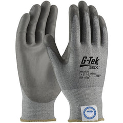 ‎19-D327/M Coated Gloves - G-Tek 3GX Dyneema Diamond - 13G Gray Shell - Gray PU Smooth Grip - A3 - Exact Tool & Supply