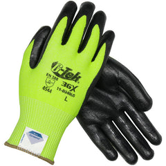 19-D340LG/XXL Coated Gloves - G-Tek 3GX Dyneema Diamond - Hi-Vis Yellow 13G - Black Nitrile Foam - A4 - Exact Tool & Supply
