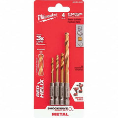 Milwaukee Tool - Drill Bit Sets; System of Measurement: Inch ; Drill Bit Material: Titanium ; Drill Bit Set Type: Jobber Length Drill Bits ; Minimum Drill Bit Size (Inch): 1/8 ; Maximum Drill Bit Size (Inch): 1/4 ; Drill Point Angle: 135 - Exact Tool & Supply