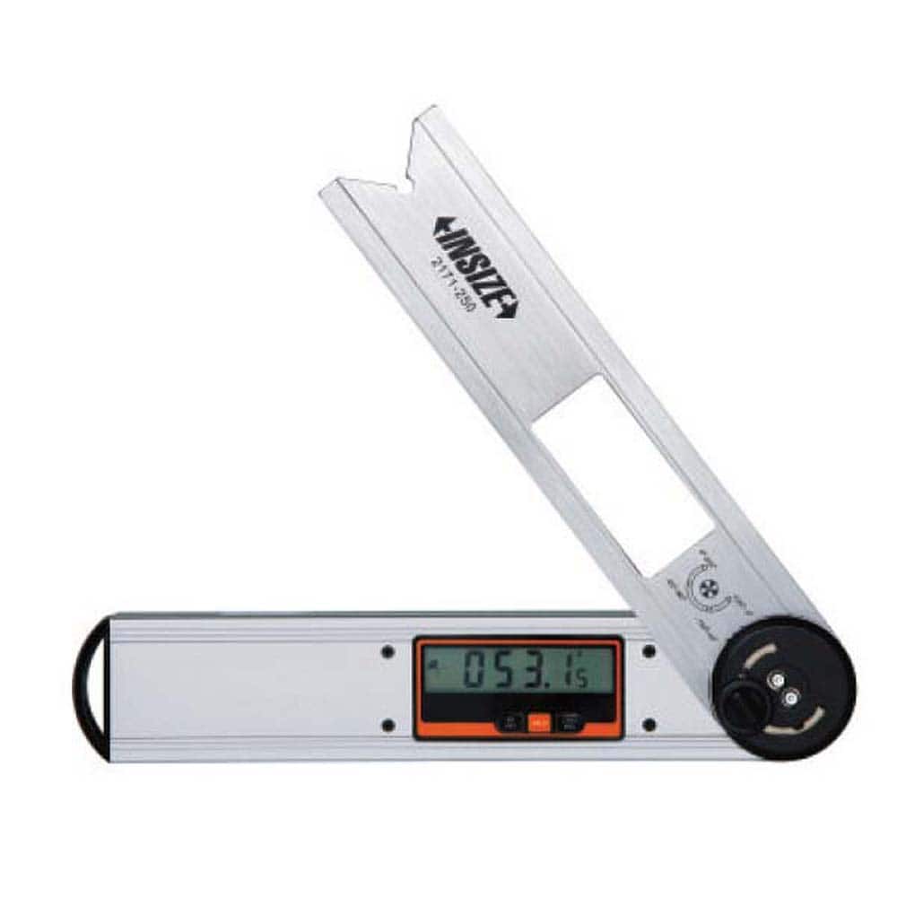 Insize USA LLC - Digital & Dial Protractors; Style: Protractor ; Measuring Range (Degrees): 360.00 ; Magnetic Base: No ; Battery Type: CR2032 ; Resolution (Degrees): 0.05 ; Data Output: No - Exact Tool & Supply