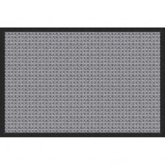 Entrance Mat: 3' Long, 2' Wide, Polypropylene Surface Indoor & Outdoor, Medium-Duty Traffic, Rubber Base, Gray