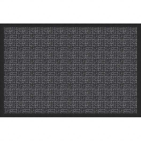 Entrance Mat: 6' Long, 4' Wide, Olefin Surface Indoor & Outdoor, Medium-Duty Traffic, Rubber Base, Charcoal