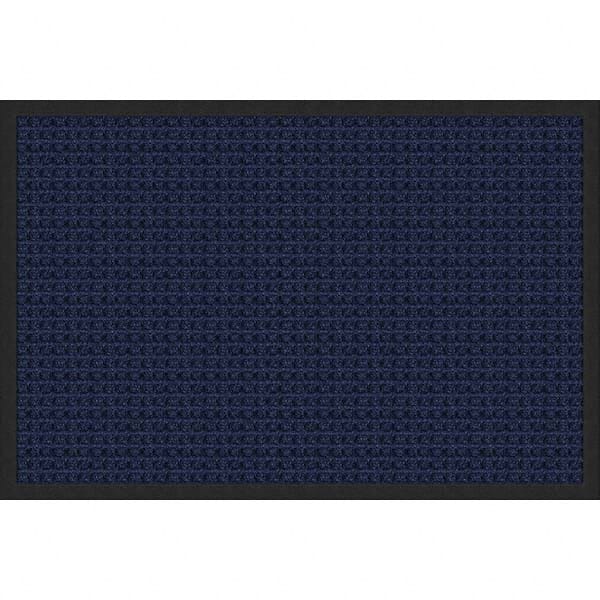Entrance Mat: 3' Long, 2' Wide, Polypropylene Surface Indoor & Outdoor, Medium-Duty Traffic, Rubber Base, Blue