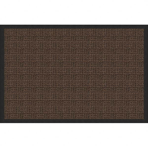 Entrance Mat: 6' Long, 4' Wide, Olefin Surface Indoor & Outdoor, Medium-Duty Traffic, Rubber Base, Brown