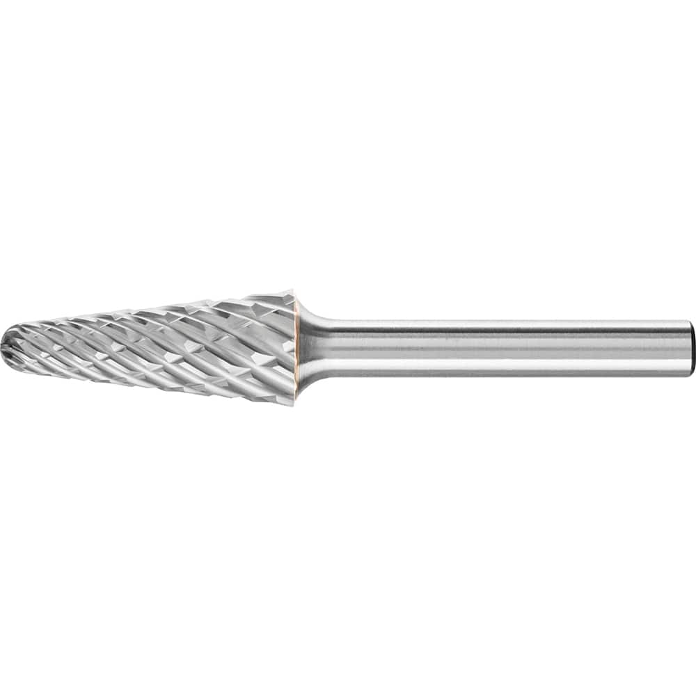 PFERD - SL-4, 1/2" Cut Diam, 1/4" Shank Diam, Carbide End Cut Tree with Radius End Burr - Exact Tool & Supply