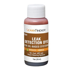Leak Finder - Automotive Leak Detection Dyes Applications: Engine Oil; Transmission Fluid; Fuel Container Size: 1 oz. - Exact Tool & Supply