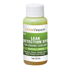 Leak Finder - Automotive Leak Detection Dyes Applications: Coolant Container Size: 1 oz. - Exact Tool & Supply