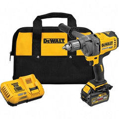 DeWALT - 60 Volt 1/2" Chuck Mid-Handle Cordless Drill - 600 RPM, Keyed Chuck, Reversible, 1 Lithium-Ion Battery Included - Exact Tool & Supply