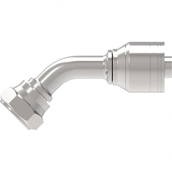 Eaton - Hydraulic Hose Fittings & Couplings Type: BSPP 60 Cone Female 45 Elbow Hose Diameter: 3/4 (Inch) - Exact Tool & Supply