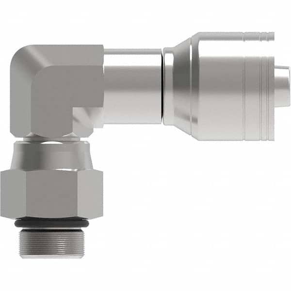 Eaton - Hydraulic Hose Fittings & Couplings Type: 90 Elbow O-Ring Boss Swivel Hose Diameter: 9/16 (Inch) - Exact Tool & Supply