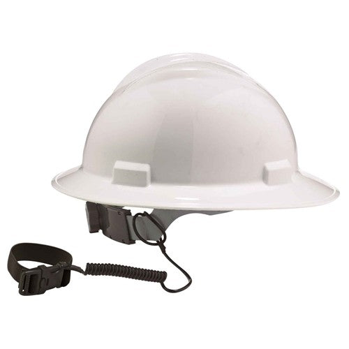 3157 Black Coil Hard Hat Lanyard W/Buckle - Exact Tool & Supply