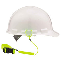 3157 Lime Coil Hard Hat Lanyard With Buckle - Exact Tool & Supply