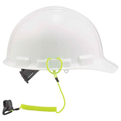 3158 Lime Coil Hard Hat Lanyard With Clamp - Exact Tool & Supply