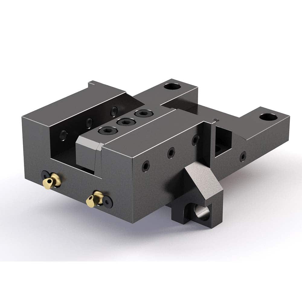 Global CNC Industries - Turret & VDI Tool Holders; Type: Mori OD Facing Block ; Clamping System: 124mm X 95mm ; Tool Axis: OD ; Through Coolant: No ; Outside Diameter (Decimal Inch): 1.2500 ; Additional Information: 4 Mounting Holes - Exact Tool & Supply