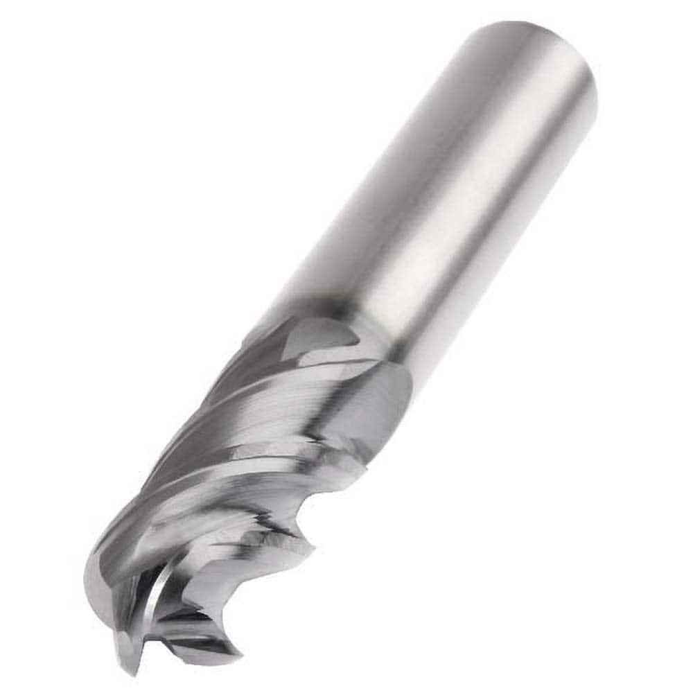 Ball End Mill: 0.1875″ Dia, 0.375″ LOC, 4 Flute, Solid Carbide 2-1/4″ OAL, 3/16″ Shank Dia, AlTiN Coated, Single End, Series HARVI