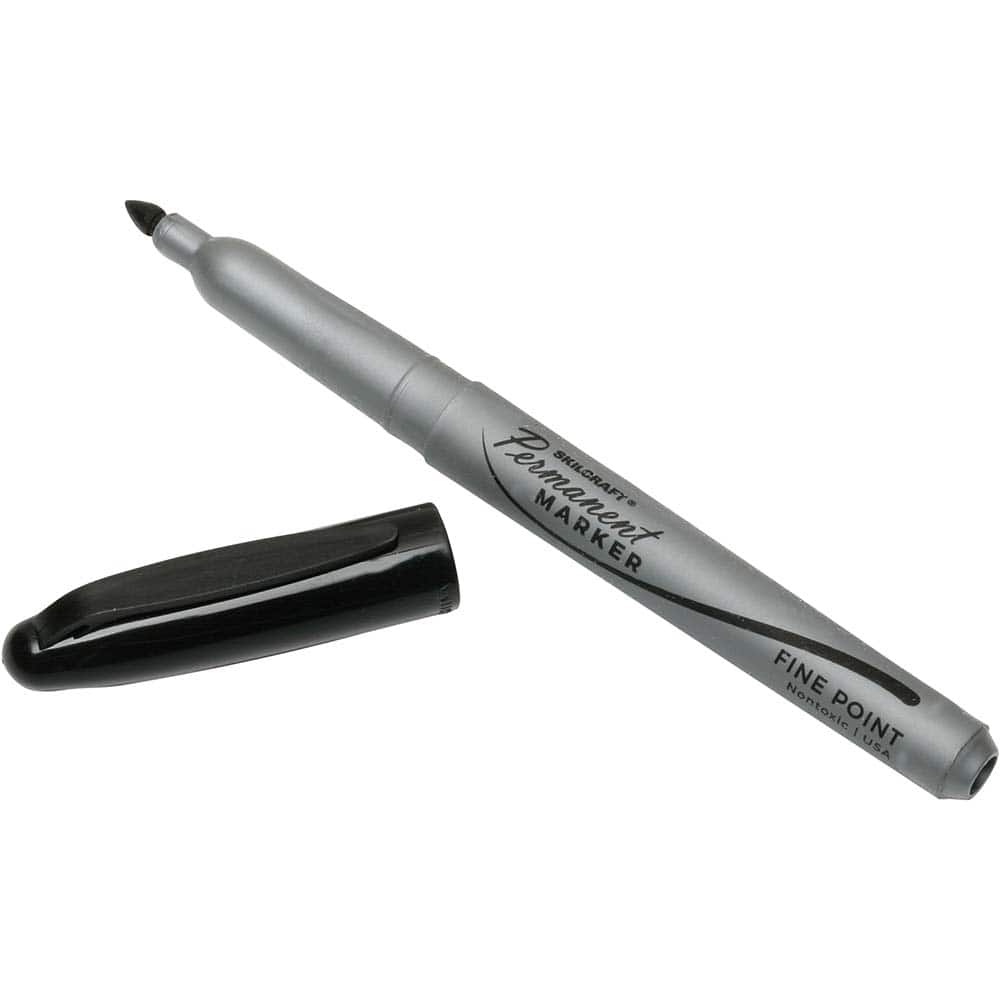 Ability One - Markers & Paintsticks; Type: Permanent Marker ; Color: Black ; Ink Type: Water Base ; Tip Type: Fine Point - Exact Tool & Supply