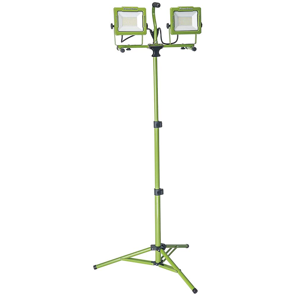 PowerSmith - 120 Watt Floor Tripod Twin Angle Electric Portable LED Light - Exact Tool & Supply