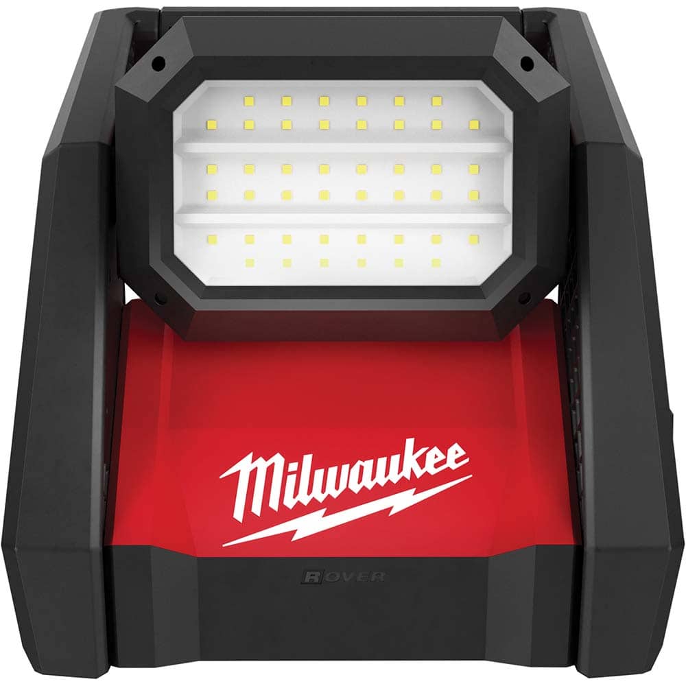 Milwaukee Tool - Cordless Work Lights; Voltage: 18 ; Run Time: 9 Hrs. ; Lumens: 3000 ; Color: Red/ Black ; Includes: (1)?M18? ROVER? Dual Power Flood Light?(2366-20) ; PSC Code: 6210 - Exact Tool & Supply
