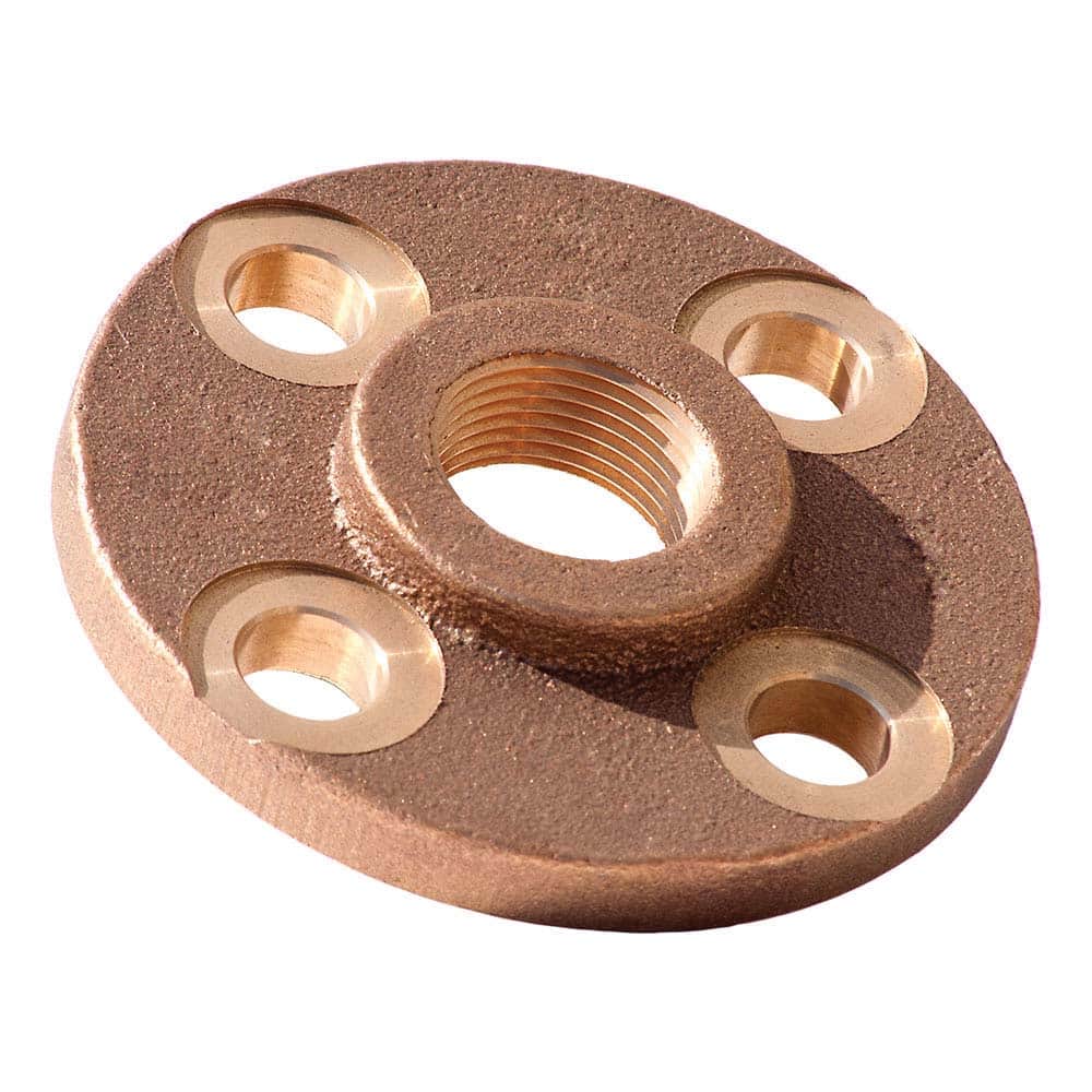 Merit Brass - Brass & Chrome Pipe Fittings Type: Threaded Flange Fitting Size: 1 - Exact Tool & Supply