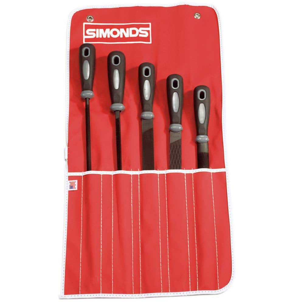 Simonds File - File Sets File Set Type: American File Types Included: Mill; Half Round; Round; Slim Taper; Rasp - Exact Tool & Supply