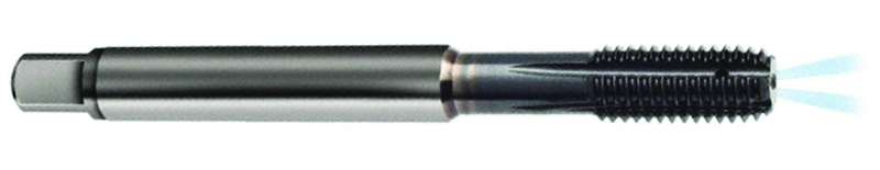 M8 x 1.25 Dia. - 6HX - 5 FL - Carbide Full Bott Tap-TiCN -Coolant-Thru-FORM-E DIN 371 - Exact Tool & Supply