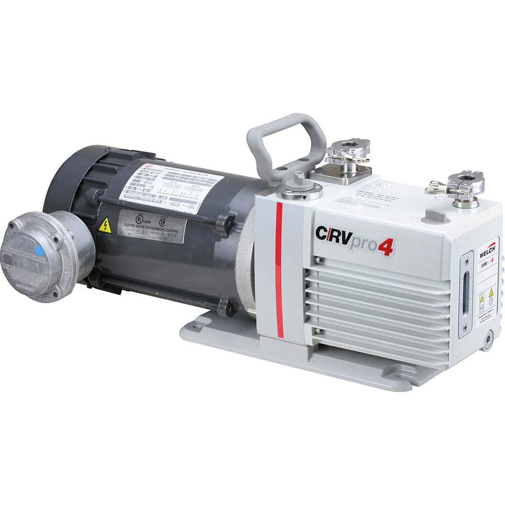 Welch - Rotary Vane-Type Vacuum Pumps; Horsepower: 0.5 ; Voltage: 115/230V ; Cubic Feet per Minute: 2.80 ; Length (Decimal Inch): 22.4000 ; Width (Decimal Inch): 6.1000 ; Height (Inch): 9.2 - Exact Tool & Supply