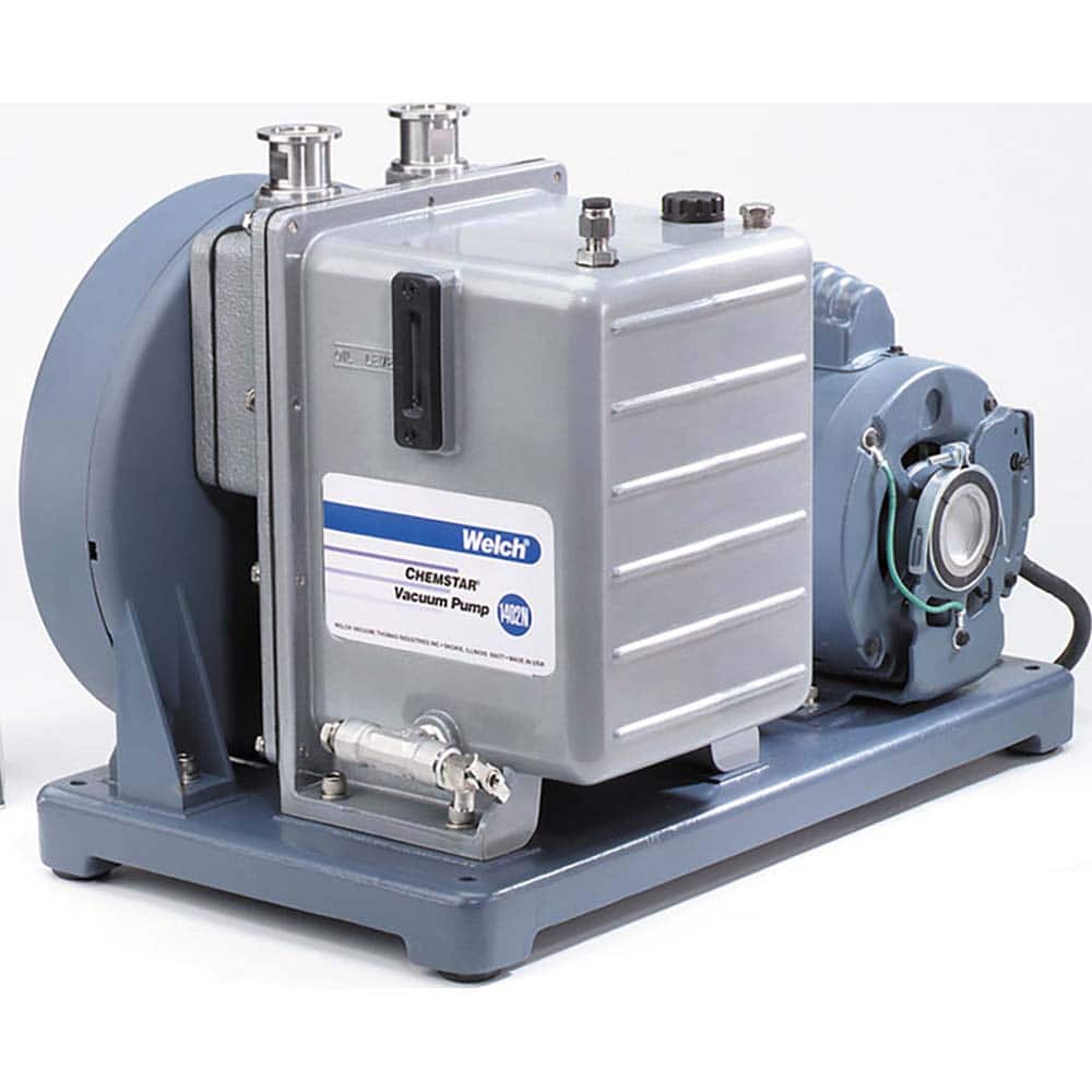 Welch - Rotary Vane-Type Vacuum Pumps; Horsepower: 0.5 ; Voltage: 115/230V ; Cubic Feet per Minute: 5.60 ; Length (Decimal Inch): 20.0000 ; Width (Decimal Inch): 12.0000 ; Height (Inch): 15 - Exact Tool & Supply