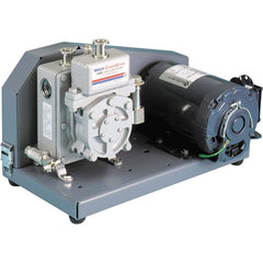 Welch - Rotary Vane-Type Vacuum Pumps; Horsepower: 0.33 ; Voltage: 220 V ; Cubic Feet per Minute: 0.90 ; Length (Decimal Inch): 17.8000 ; Width (Decimal Inch): 9.0000 ; Height (Inch): 12.56 - Exact Tool & Supply