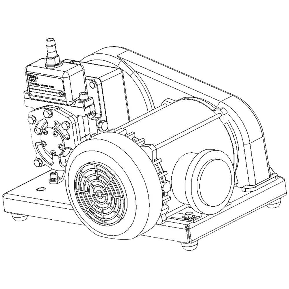 Welch - Rotary Vane-Type Vacuum Pumps; Horsepower: 0.33 ; Voltage: 115/230V ; Cubic Feet per Minute: 0.90 ; Length (Decimal Inch): 17.8000 ; Width (Decimal Inch): 9.0000 ; Height (Inch): 12.56 - Exact Tool & Supply