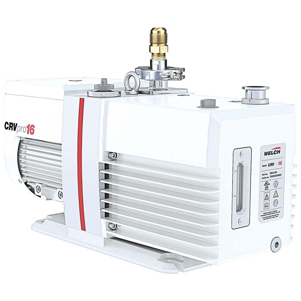 Welch - Rotary Vane-Type Vacuum Pumps; Horsepower: 1.1 ; Voltage: 230V ; Cubic Feet per Minute: 12.80 ; Length (Decimal Inch): 22.4000 ; Width (Decimal Inch): 8.1000 ; Height (Inch): 11.40 - Exact Tool & Supply