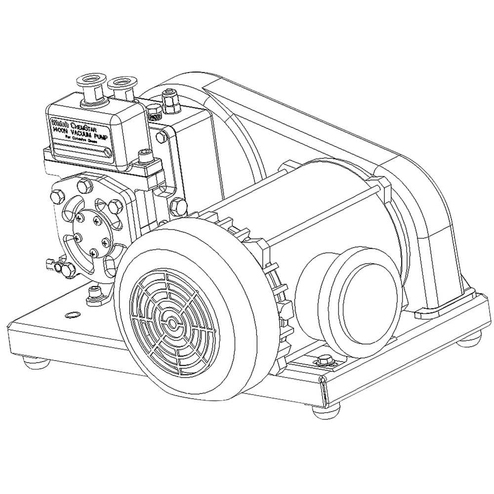 Welch - Rotary Vane-Type Vacuum Pumps; Horsepower: 0.33 ; Voltage: 115V/230V ; Cubic Feet per Minute: 0.90 ; Length (Decimal Inch): 17.8000 ; Width (Decimal Inch): 9.0000 ; Height (Inch): 12.56 - Exact Tool & Supply