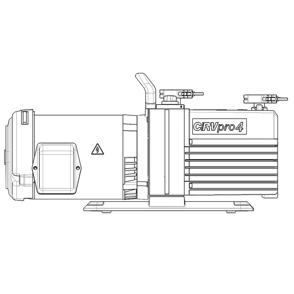 Welch - Rotary Vane-Type Vacuum Pumps; Horsepower: 0.4 ; Voltage: 208/230/460 ; Cubic Feet per Minute: 2.80 ; Length (Decimal Inch): 22.4000 ; Width (Decimal Inch): 6.1000 ; Height (Inch): 9.2 - Exact Tool & Supply