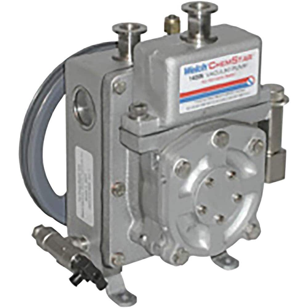 Welch - Rotary Vane-Type Vacuum Pumps; Horsepower: N/A ; Voltage: N/A ; Cubic Feet per Minute: 0.90 ; Length (Decimal Inch): 8.9000 ; Width (Decimal Inch): 9.0000 ; Height (Inch): 12.56 - Exact Tool & Supply