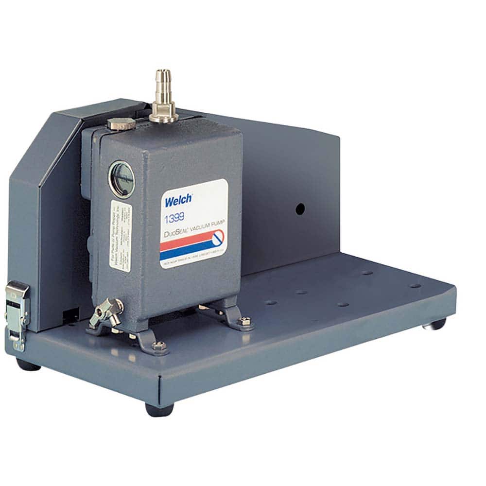 Welch - Rotary Vane-Type Vacuum Pumps; Horsepower: N/A ; Voltage: N/A ; Cubic Feet per Minute: 1.20 ; Length (Decimal Inch): 17.0000 ; Width (Decimal Inch): 9.0000 ; Height (Inch): 10 - Exact Tool & Supply